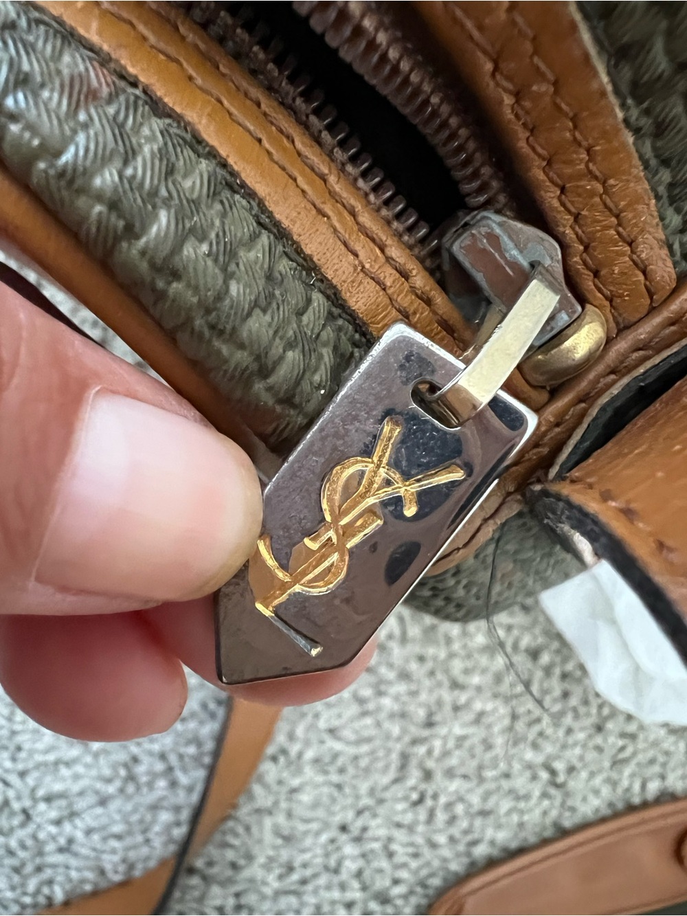Vintage Yves Saint Laurent Canvas Crossbody Bag Leather Trim-MADE IN FRANCE - Picture 13 of 16